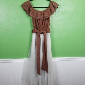 Liz Lisa Peasant Boho Gypsy Lace Off the shoulders romper size XS